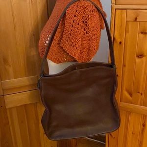 Coach brown leather shoulder bag